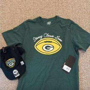 Stoney Clover Lane ‘47 Green  Bay Packers t-shirt  and hat